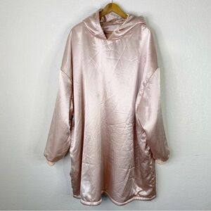 Kitsch Glazey Pink Blush Satin Hoodie